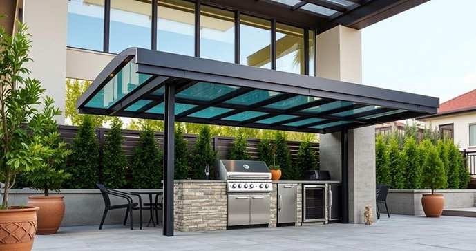 Cobertura de vidro para churrasqueira: proteção estilosa
