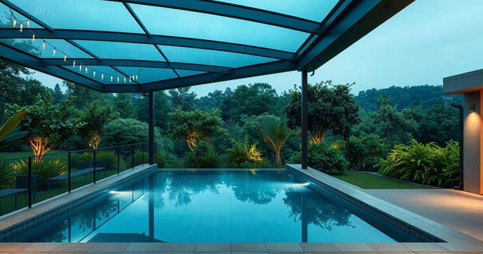 Cobertura de vidro para piscina transforma seu espaço com estilo e segurança