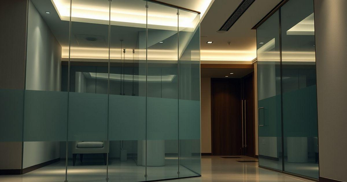 Divisória de vidro temperado transforma ambientes com elegância e funcionalidade