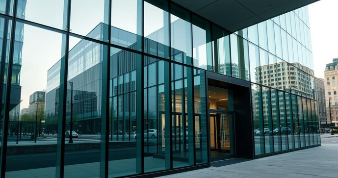 Fachada de vidro temperado transforma espaços com elegância e segurança