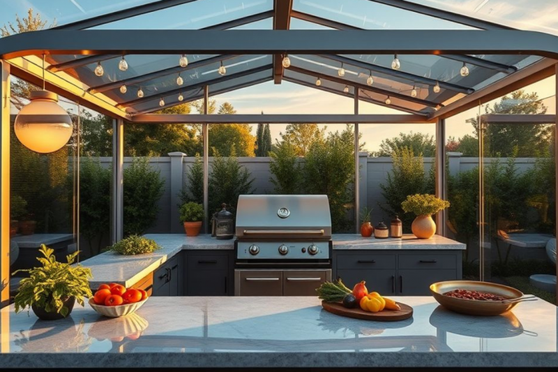 Cobertura de vidro para churrasqueira transforma seu espaço gourmet